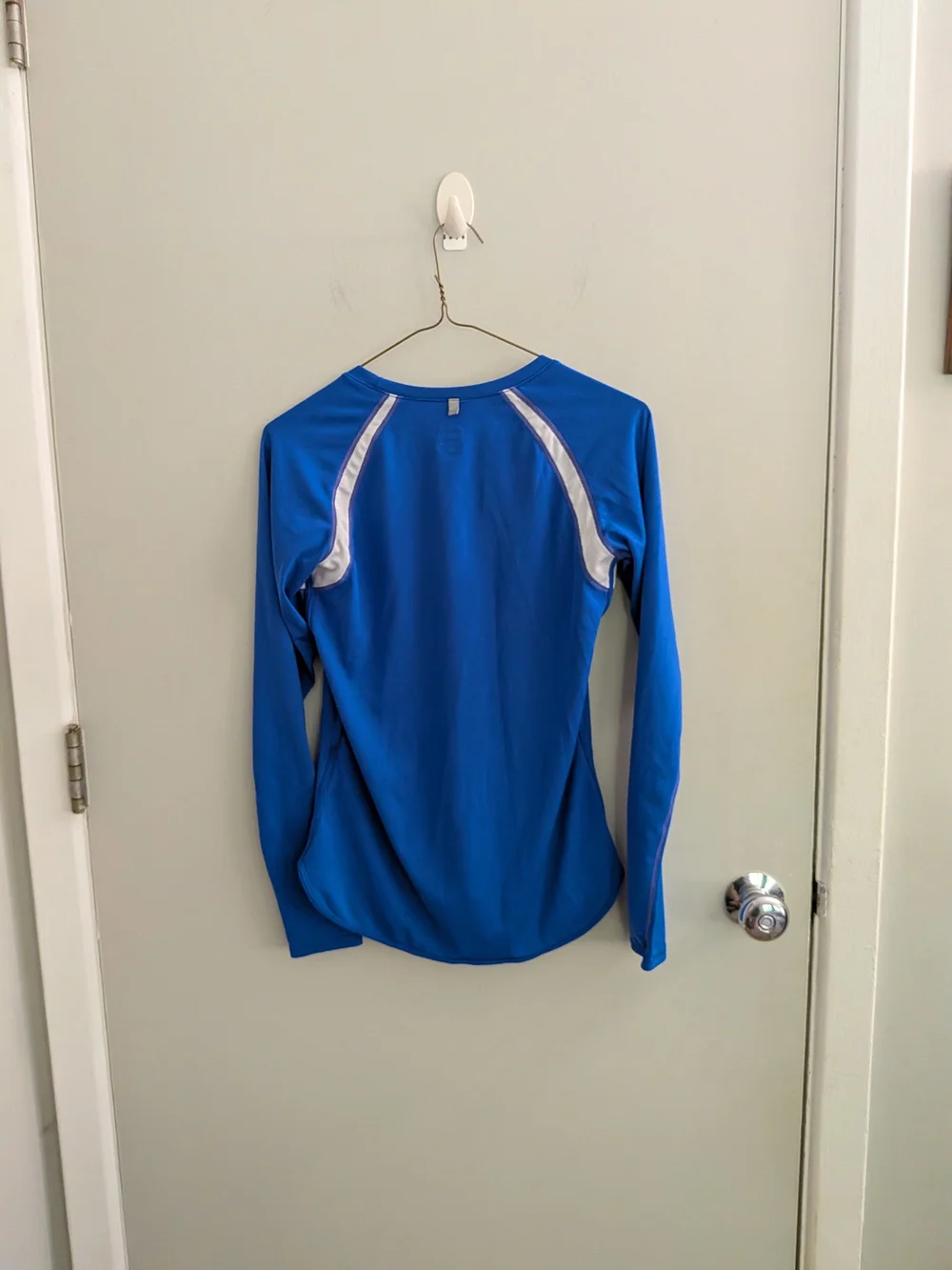 Nike Dri-FIT Royal Blue Long Sleeve Running Top Shirt Contrast Mesh Panel Gorp